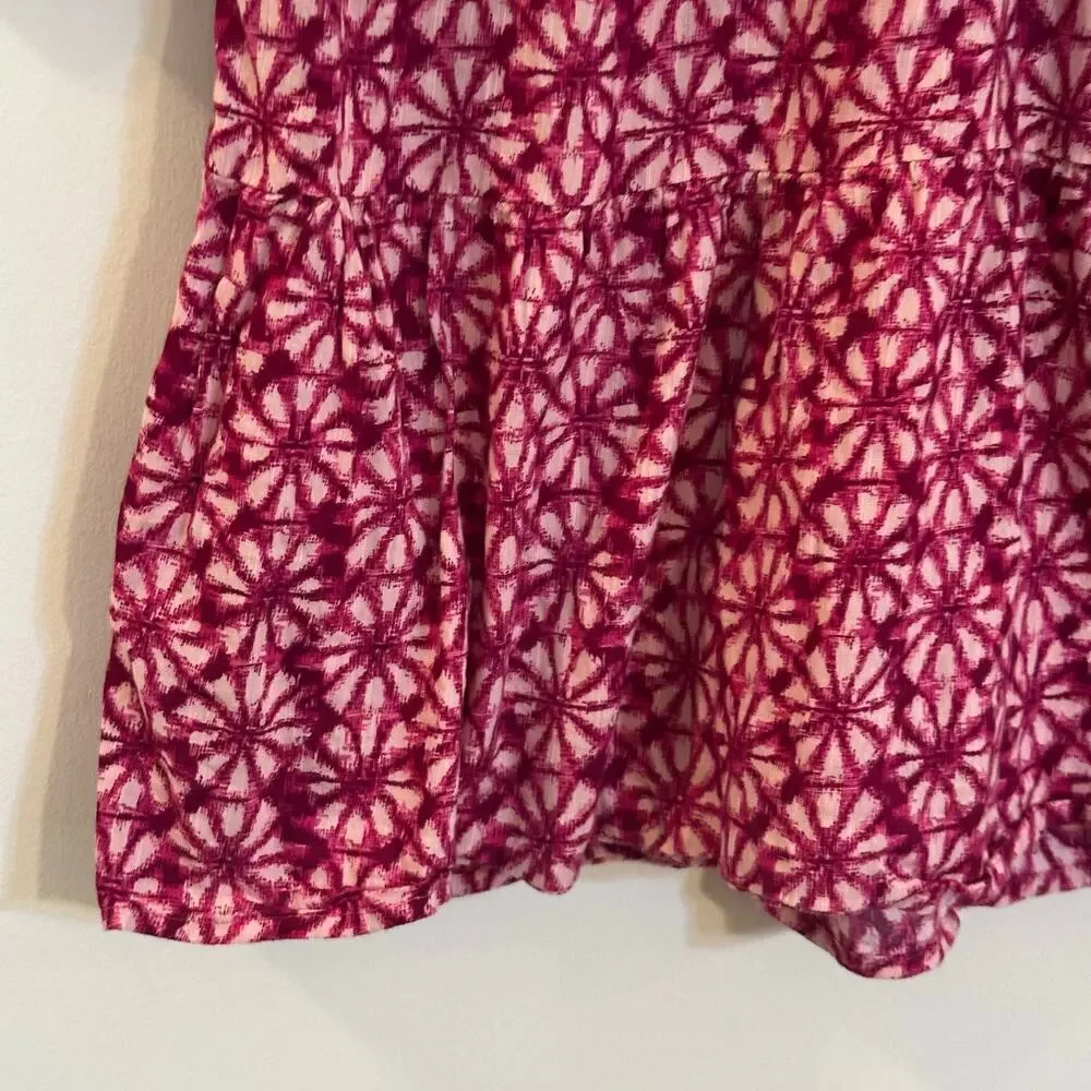 Gap Kids Pink Long Sleeve Dress sz small Flutter Sleeve Tiered Dress